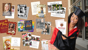 collection of graduation announcements and invitations for grad party ideas for all ages including kids, preschool, high school and college
